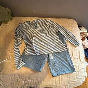 Men's Blue Striped Pajama Set